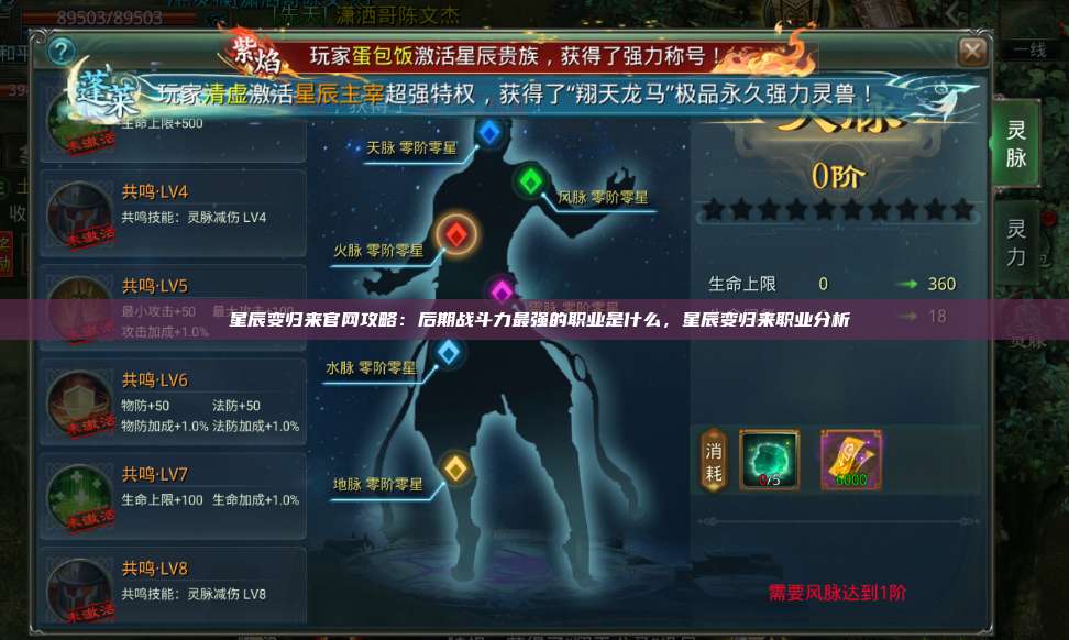  星辰变归来官网攻略：后期战斗力最强的职业是什么，星辰变归来职业分析 第1张