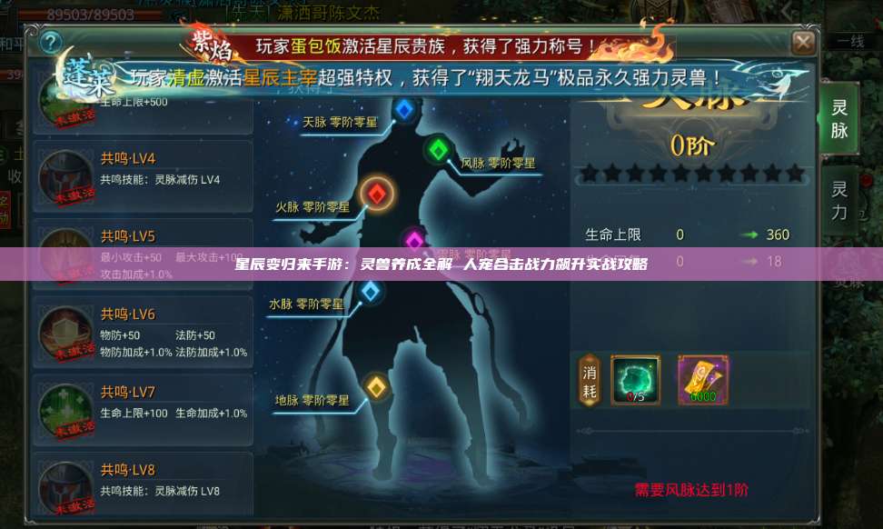 星辰变归来手游：灵兽养成全解 人宠合击战力飙升实战攻略 第1张
